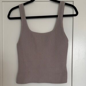 Babaton Ribbed Taupe Tank Top